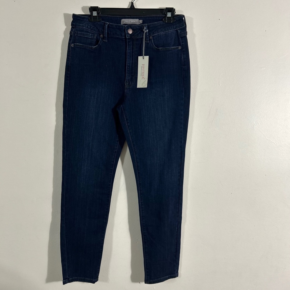 Just USA High Rise‎ Skinny Jeans Womens 31/12 Blue New Dark Wash Denim Stretch